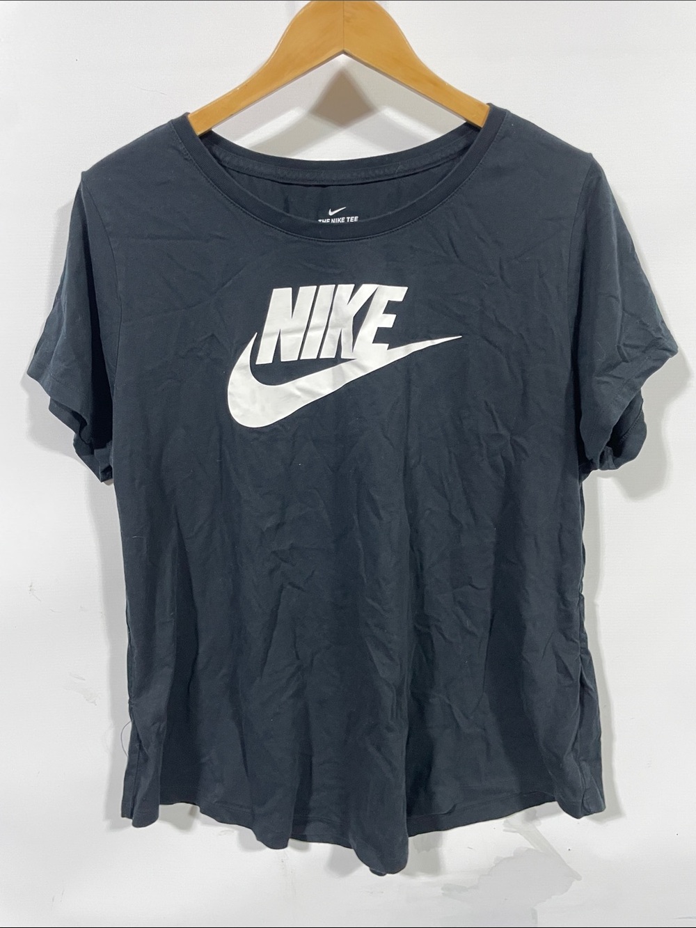 Nike Black Short Sleeve Tee with White Logo